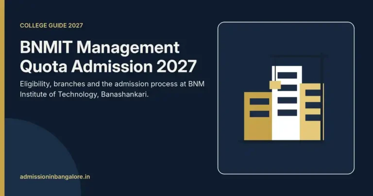 BNMIT management quota admission 2027 at BNM Institute of Technology Banashankari Bangalore