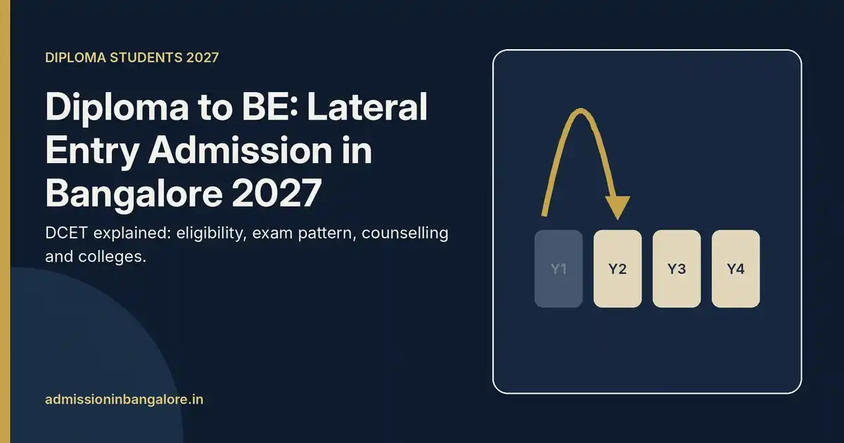 DCET 2027 Lateral Entry: Diploma to BE Admission in Bangalore Engineering Colleges 1 Diploma to BE lateral entry admission in Bangalore 2027 through DCET