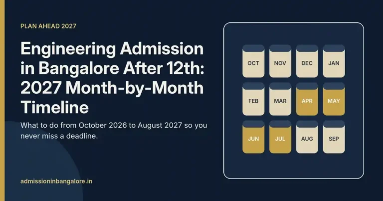 Engineering Admission in Bangalore After 12th: 2027 Month-by-Month Timeline 8 Engineering admission in Bangalore after 12th 2027 month-by-month timeline