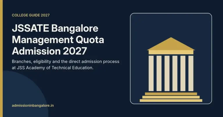 JSSATE Bangalore management quota admission 2027 guide graphic