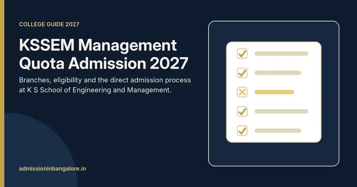 KSSEM Management Quota Admission 2027: K S School of Engineering and Management Bangalore 1 KSSEM management quota admission 2027 guide, K S School of Engineering and Management Bangalore