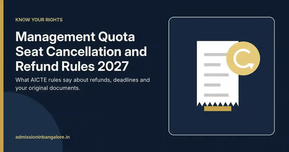 Management quota seat cancellation and refund rules 2027