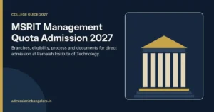 MSRIT management quota admission 2027 guide