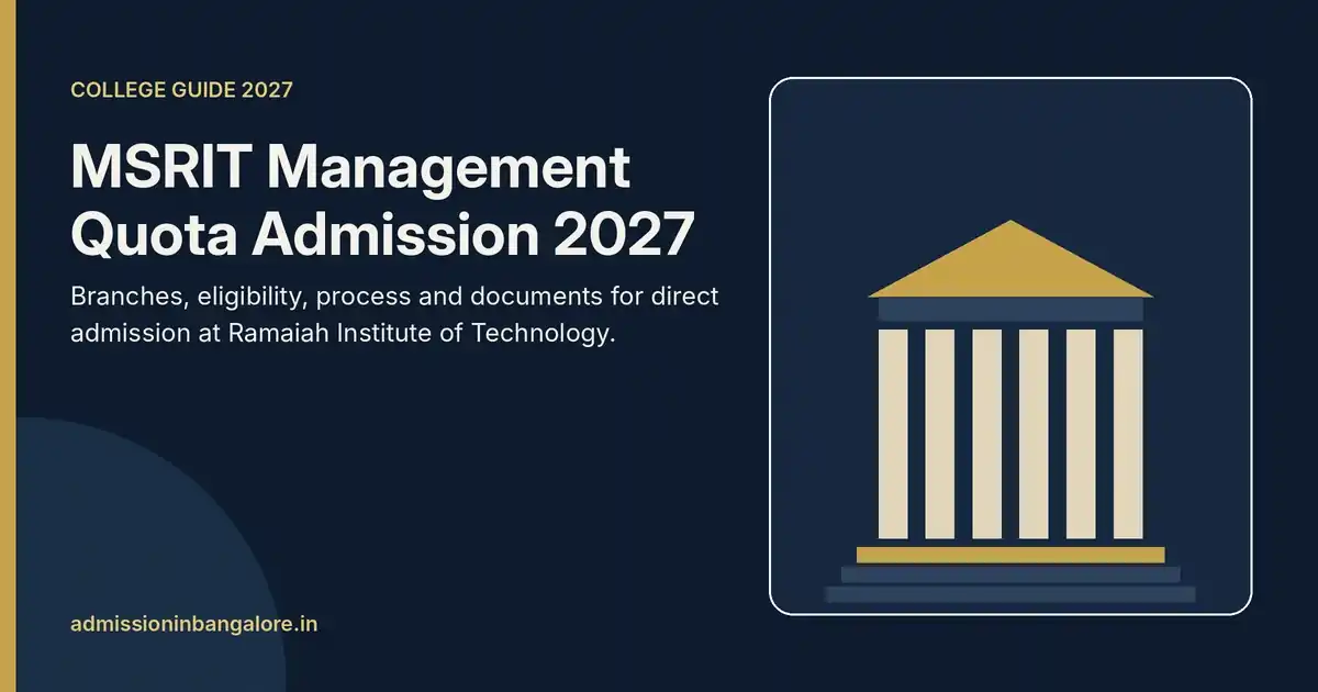 MSRIT management quota admission 2027 guide
